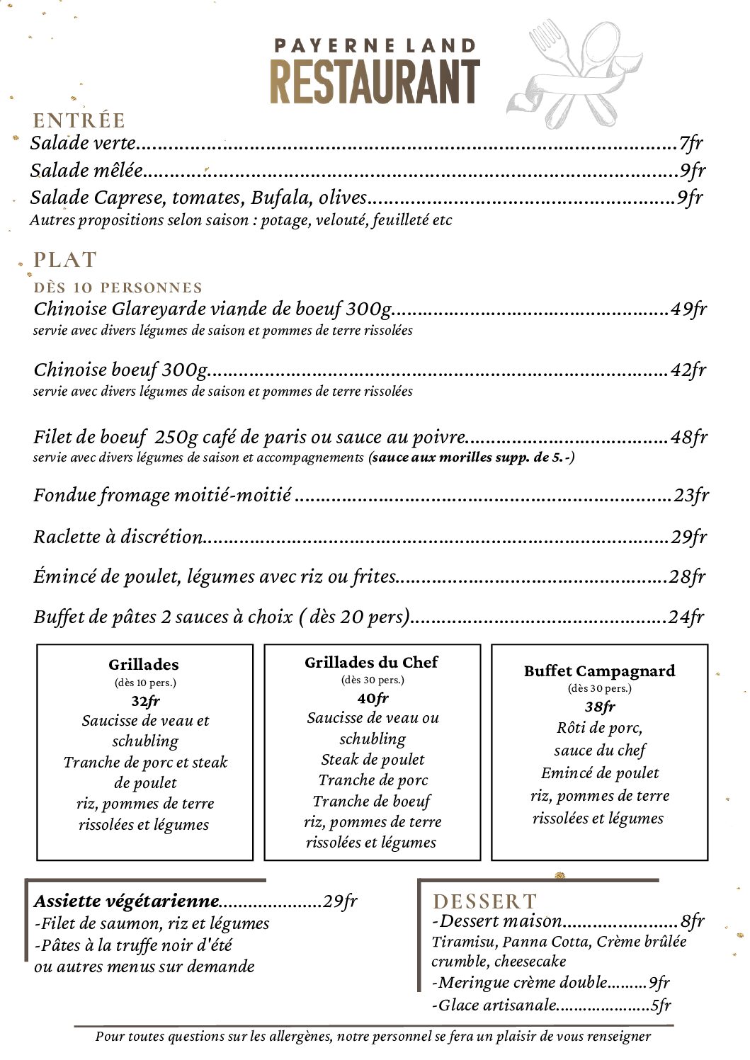 Menügruppe ab 10 Personen